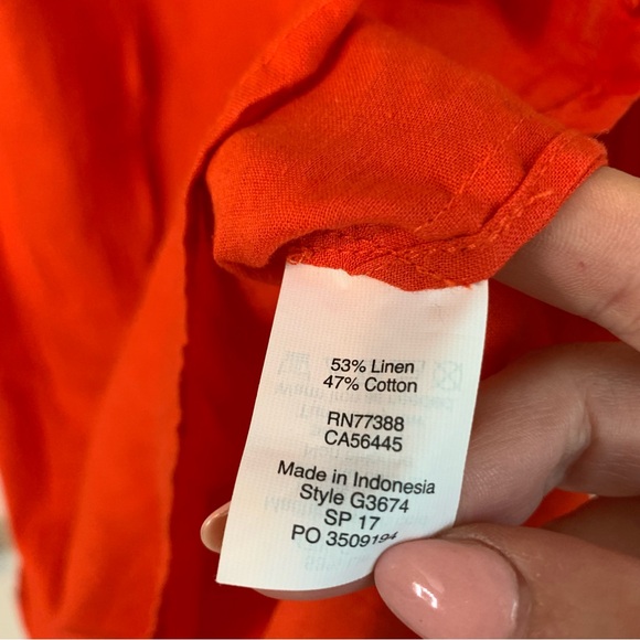 J. Crew Vibrant Red Linen-Cotton Blend Tunic Dress, size S - Picture 5 of 8